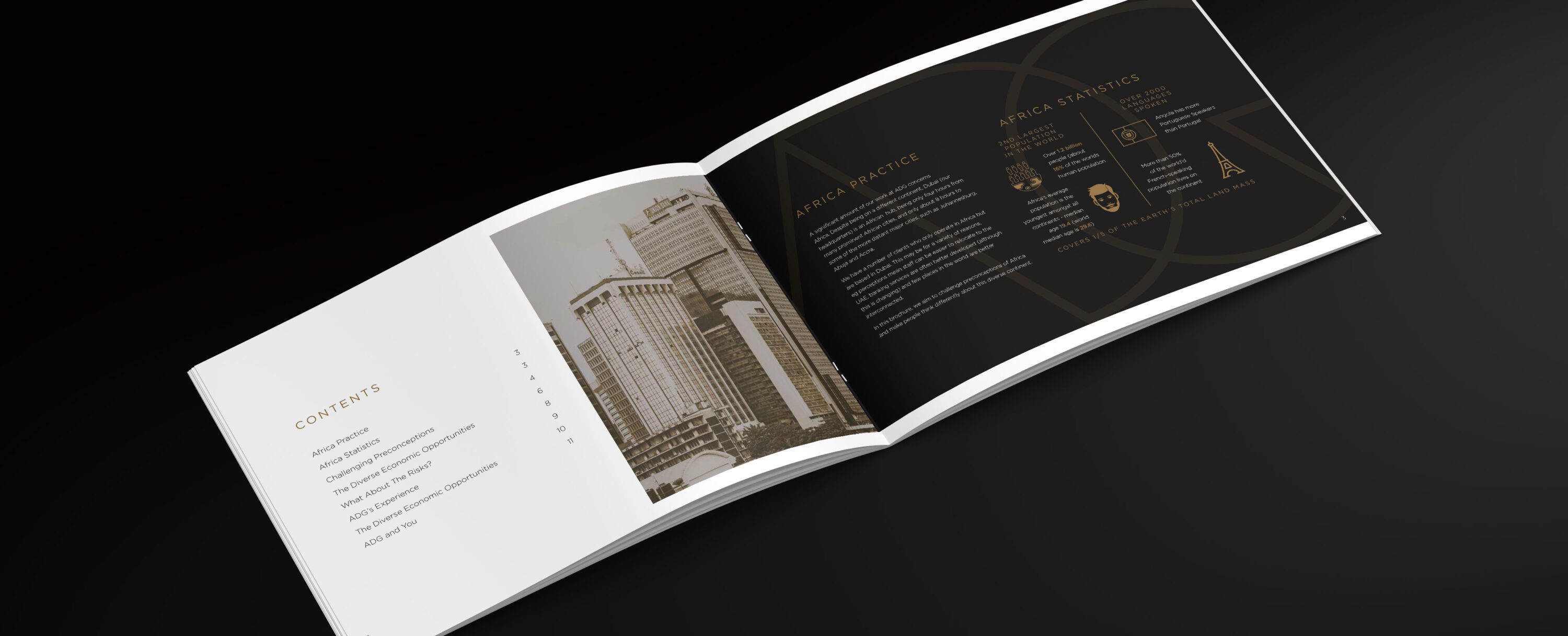 ADG Africa Spread booklet, logo design, design agency, leamington spa, graphic design warwickshire, creative agency warwick, littlefish, design agency leamington spa, midlands creative agency