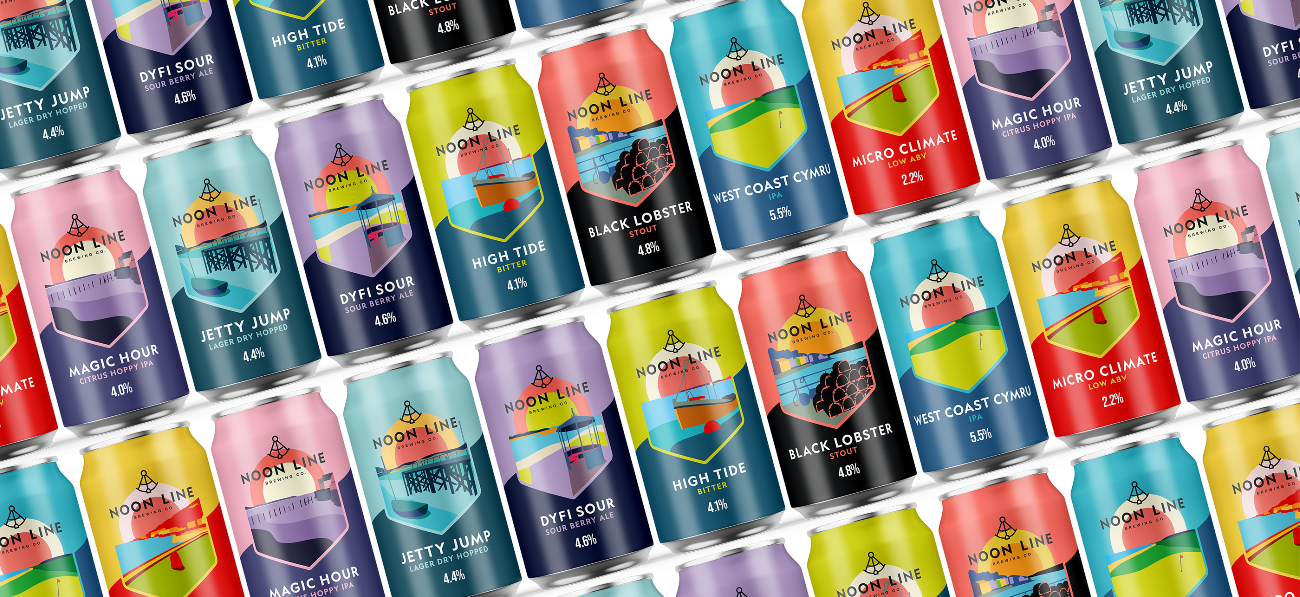 Noon Line Brewing Co packaging design