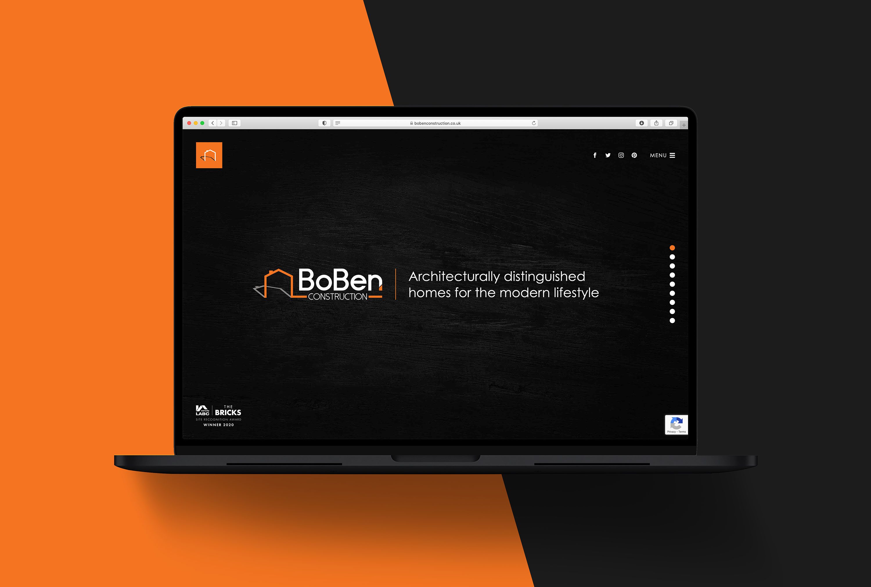 Boben Construction website design