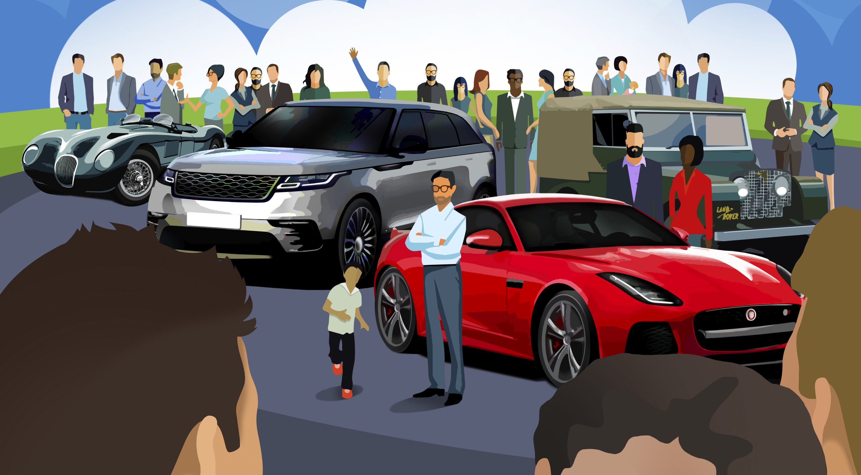 Bespoke illustration JLR, illustration, bespoke, design agency, leamington spa, graphic design warwickshire, creative agency warwick, littlefish, design agency leamington spa, midlands creative agency