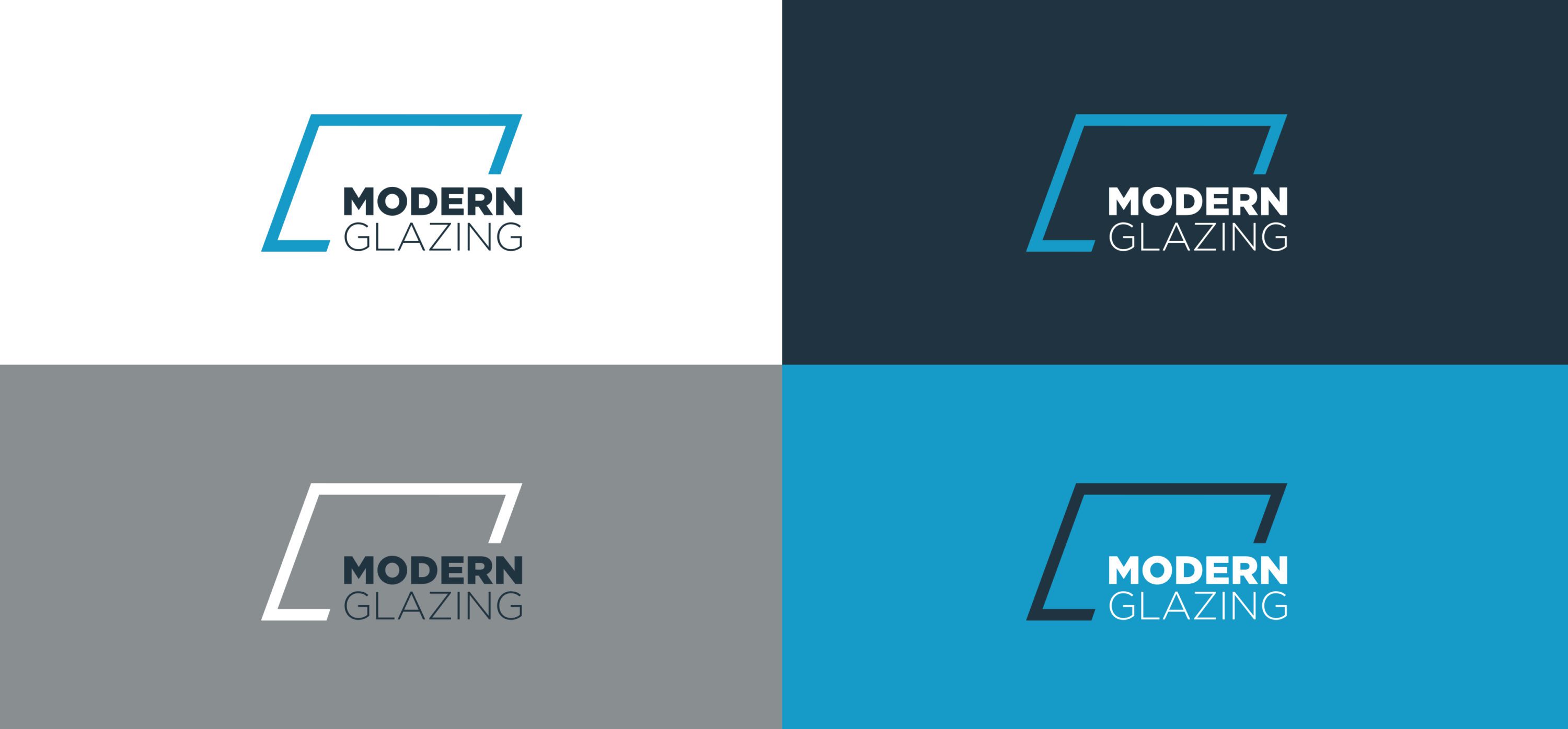 Modern Glazing logo logo design, branding, icon, logotype, design agency, leamington spa, graphic design warwickshire, creative agency warwick, littlefish, design agency leamington spa, midlands creative agency