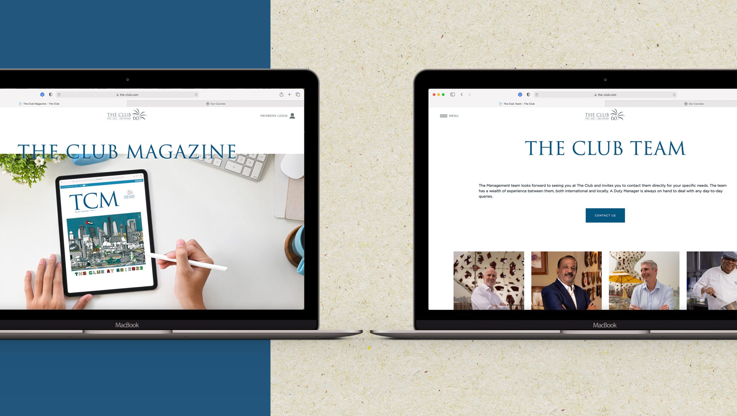 The Club website design The Club website design